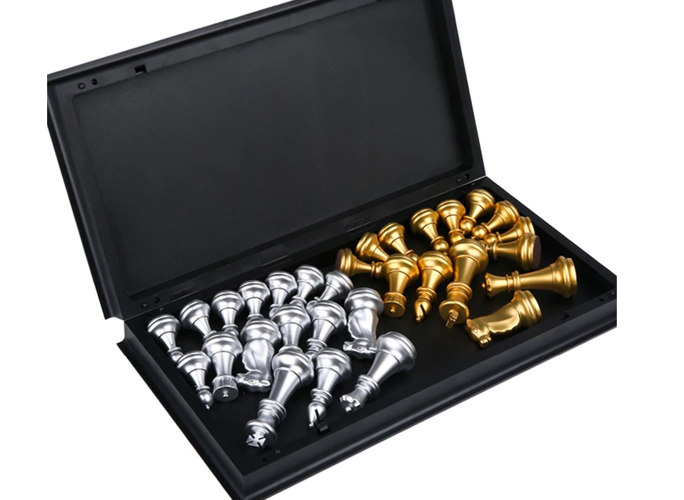 Chess Set With High Quality Chessboard 32Gold Silver Chess Pieces Magnetic Board